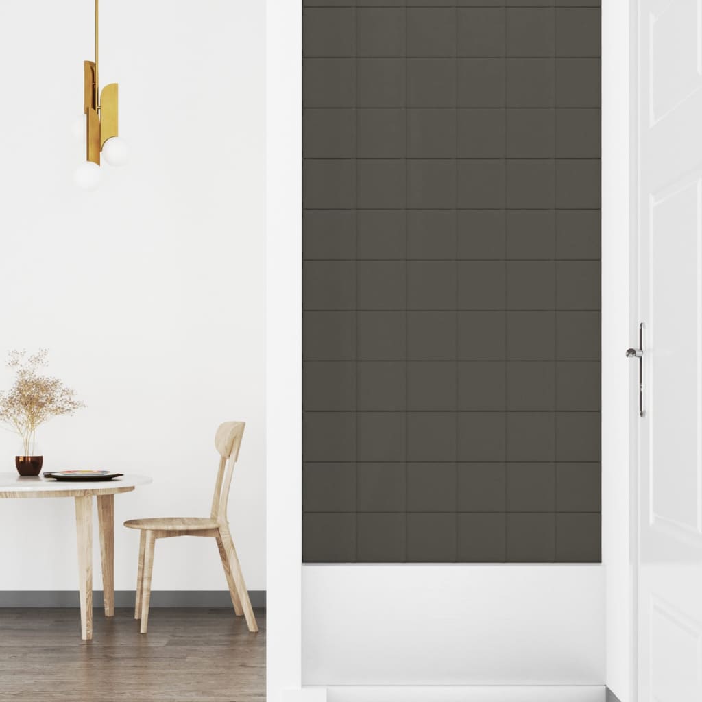 Pannelli Murali 12 pz Grigio Scuro 90x15 cm Velluto 1,62 m²