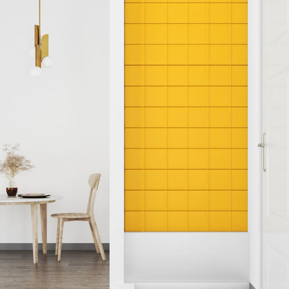 Pannelli Murali 12 pz Gialli 90x15 cm Velluto 1,62 m²