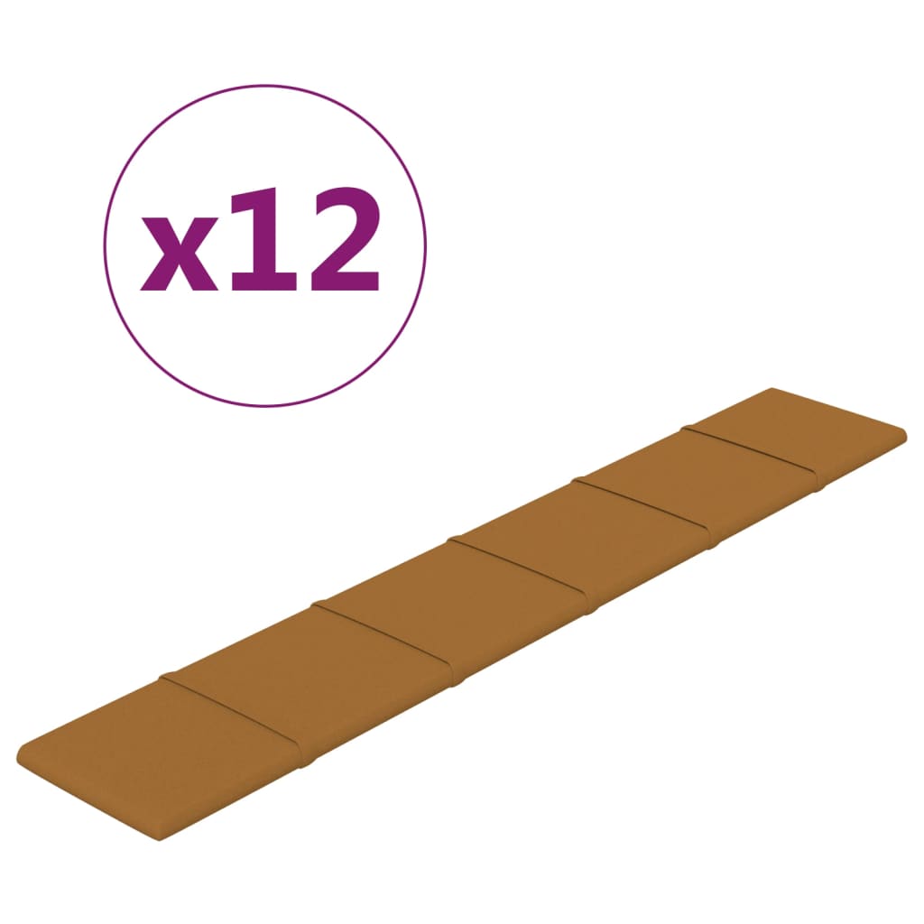 Pannelli Murali 12 pz Marroni 90x15 cm Velluto 1,62 m²
