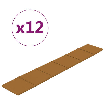 Pannelli Murali 12 pz Marroni 90x15 cm Velluto 1,62 m²
