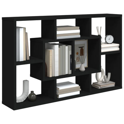 Scaffale a Parete Nero 85x16x52,5 cm in Legno Multistrato