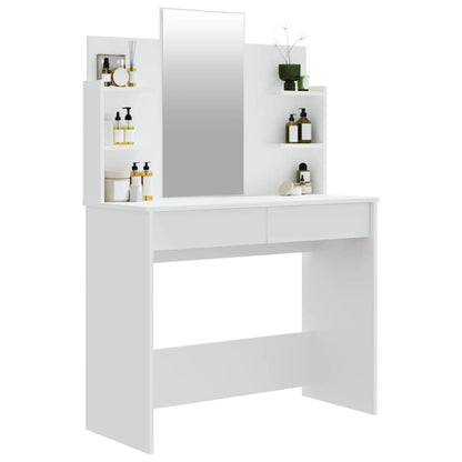 Toeletta con Specchio Bianco 96x40x142 cm