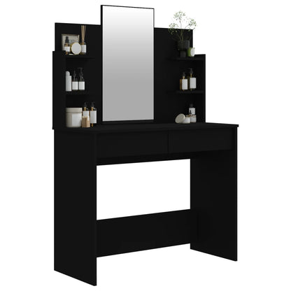 Toeletta con Specchio Nero 96x40x142 cm