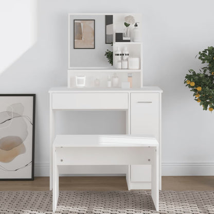 Toeletta con Specchio Bianco 86,5x35x136 cm