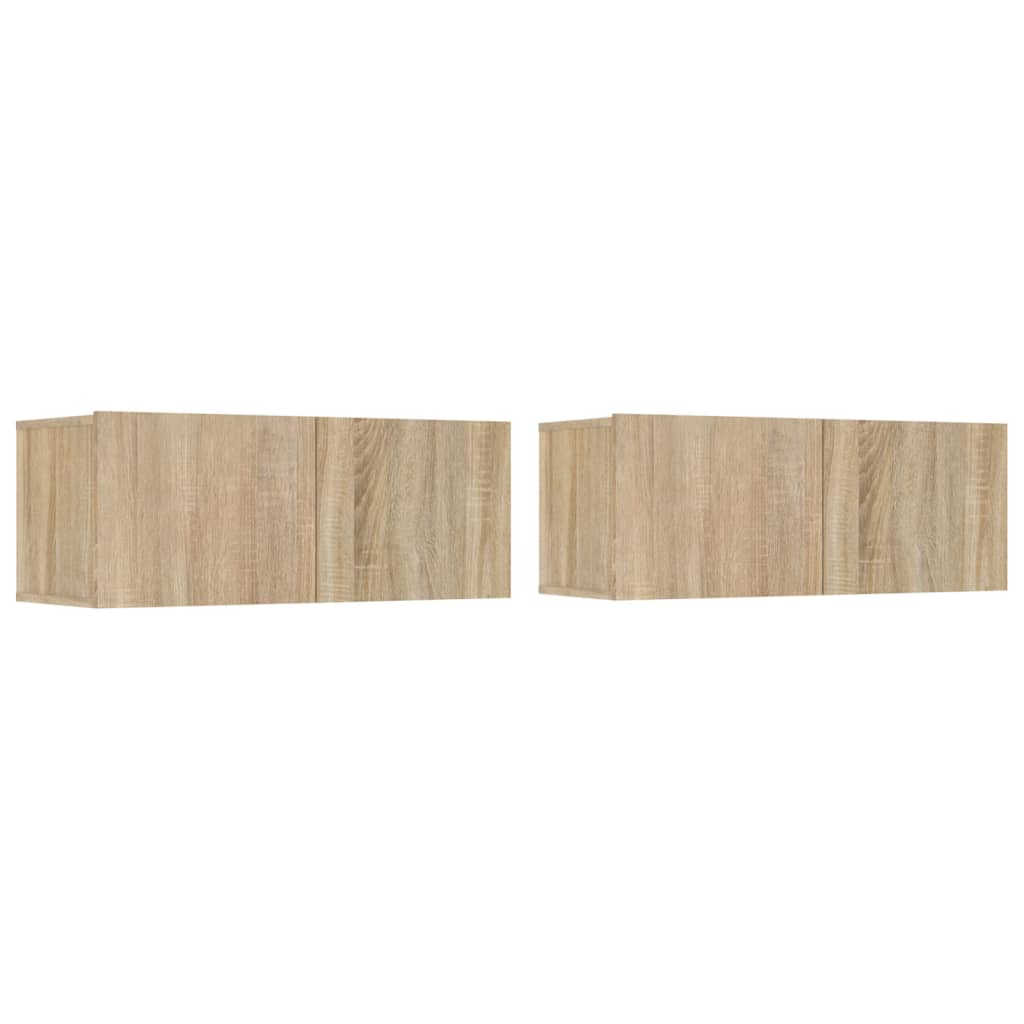 Mobili TV 2 pz Rovere Sonoma 80x30x30 cm in Legno Multistrato