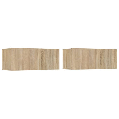 Mobili TV 2 pz Rovere Sonoma 80x30x30 cm in Legno Multistrato