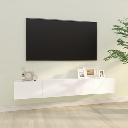 Mobili TV da Parete 2 pz Bianchi 100x30x30 cm Legno Multistrato