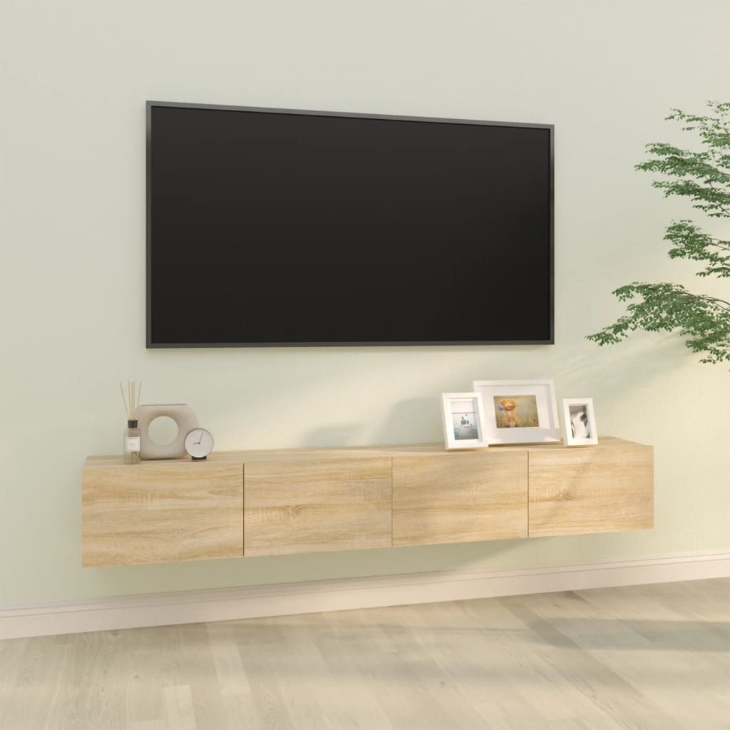 Mobili TV Muro 2pz Rovere Sonoma 100x30x30 cm Legno Multistrato