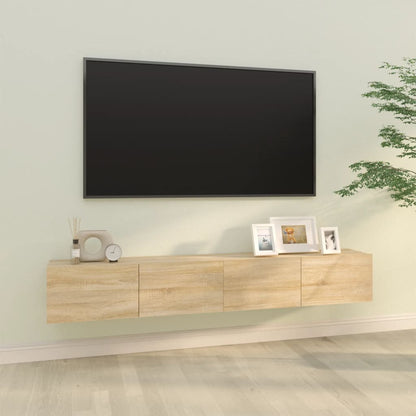 Mobili TV Muro 2pz Rovere Sonoma 100x30x30 cm Legno Multistrato