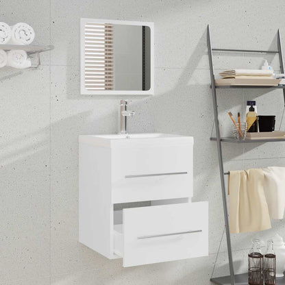 Mobile da Bagno con Specchio Bianco 41x38,5x48 cm