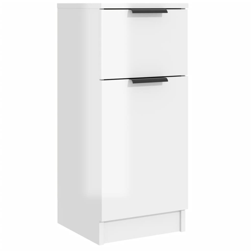 Credenza Bianca Lucida 30x30x70 cm in Legno Multistrato