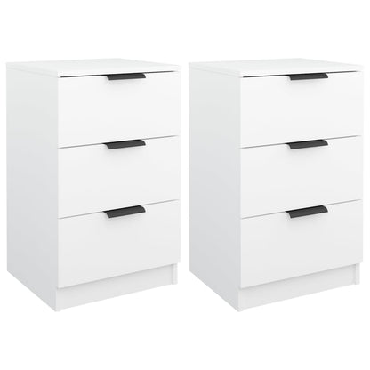 Comodini 2 pz Bianchi 40x36x65 cm