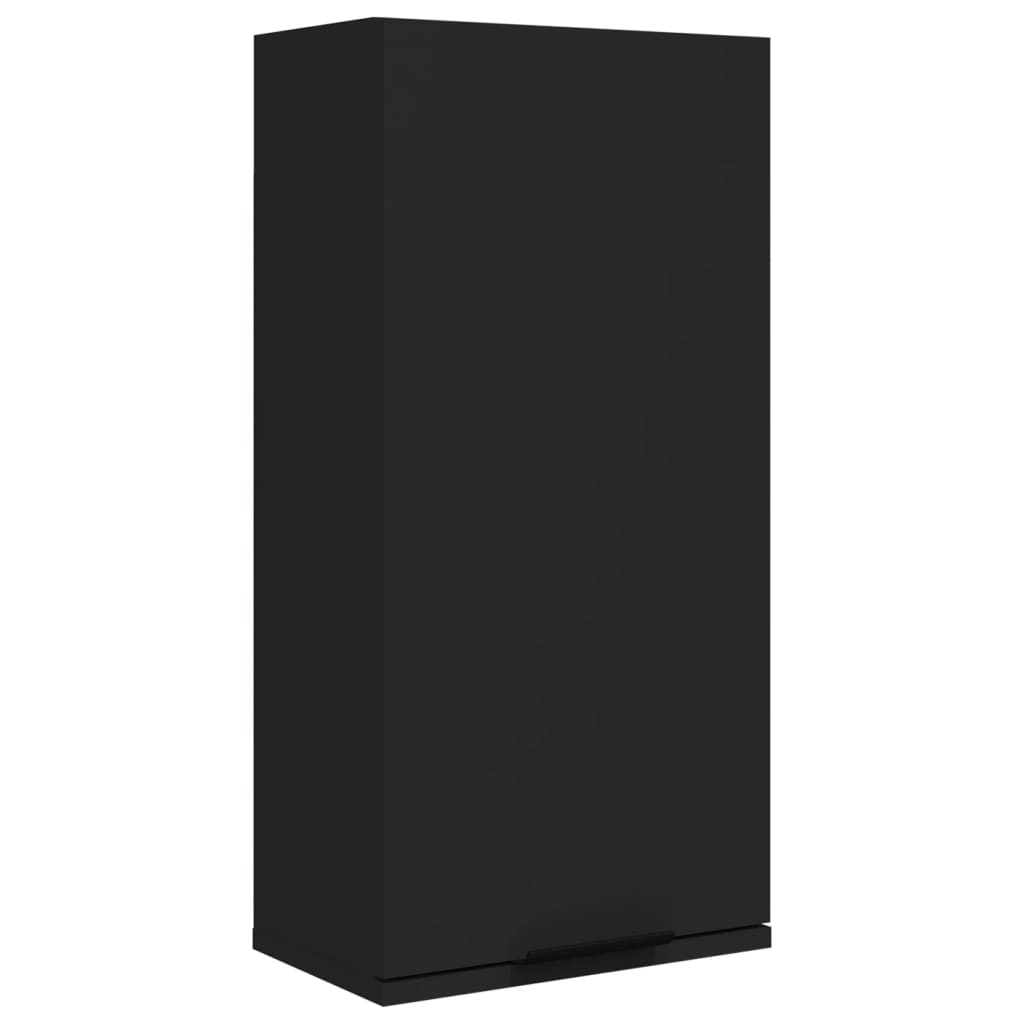 Mobile da Bagno a Parete Nero 32x20x67 cm