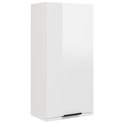 Mobile da Bagno a Parete Bianco Lucido 32x20x67 cm