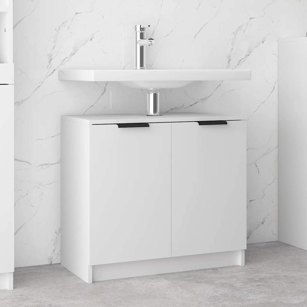 Armadietto da Bagno Bianco 64,5x33,5x59 cm in Legno Multistrato