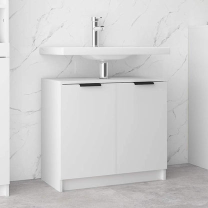 Armadietto da Bagno Bianco 64,5x33,5x59 cm in Legno Multistrato