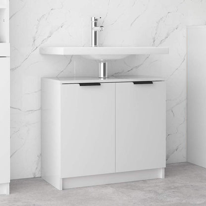Mobile da Bagno Bianco Lucido 64,5x33,5x59 cm Legno Multistrato