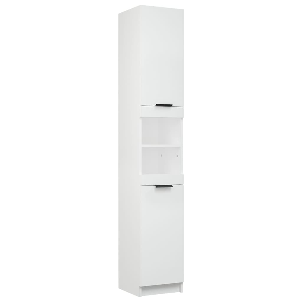 Armadietto da Bagno Bianco 32x34x188,5 cm in Legno Multistrato
