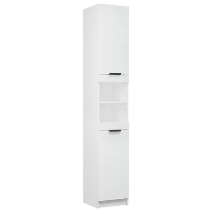 Armadietto da Bagno Bianco 32x34x188,5 cm in Legno Multistrato