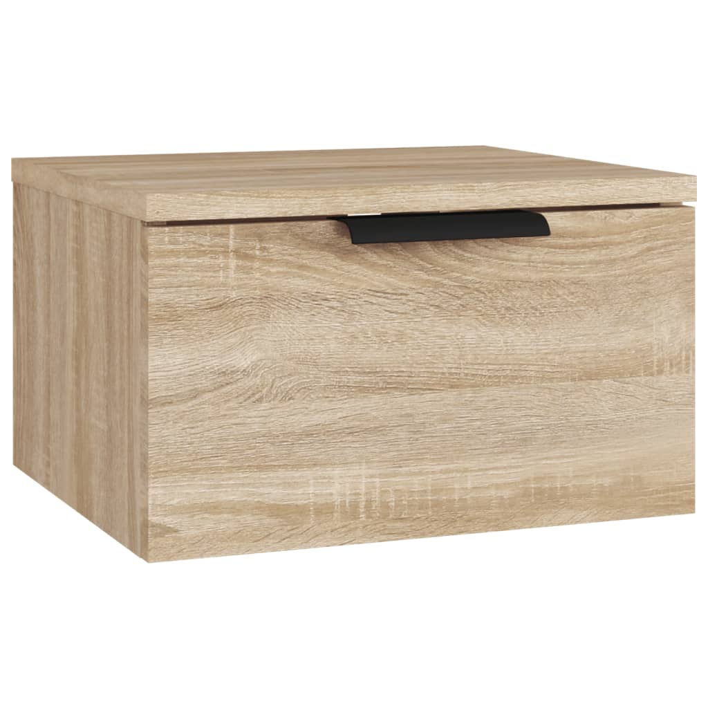 Comodini a Muro 2 pz Rovere Sonoma 34x30x20 cm