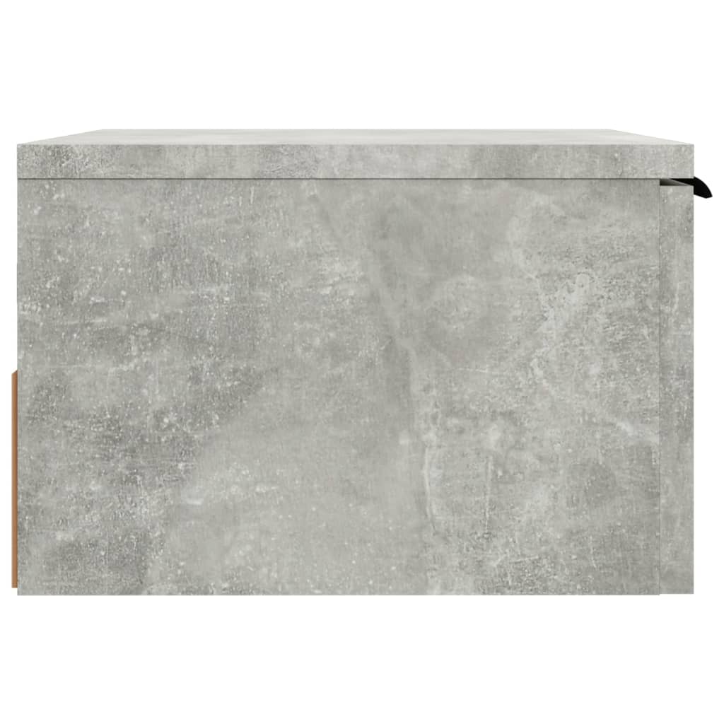 Comodino a Muro Grigio Cemento 34x30x20 cm