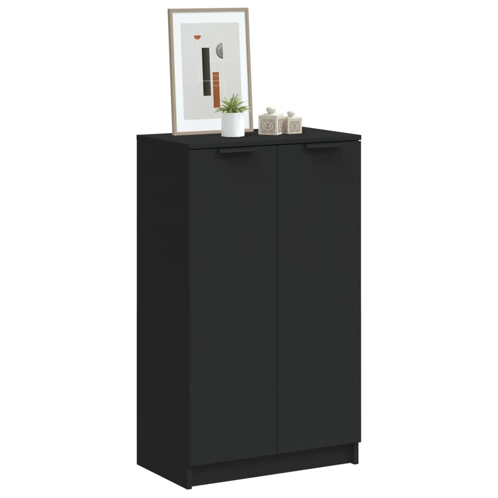Scarpiera Nera 59x35x100 cm in Legno Multistrato