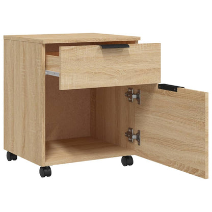 Schedario con Ruote Rovere Sonoma 45x38x54 cm Legno Multistrato
