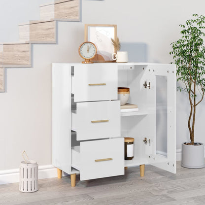 Credenza 69,5x34x90 cm in Legno Multistrato Bianco Lucido
