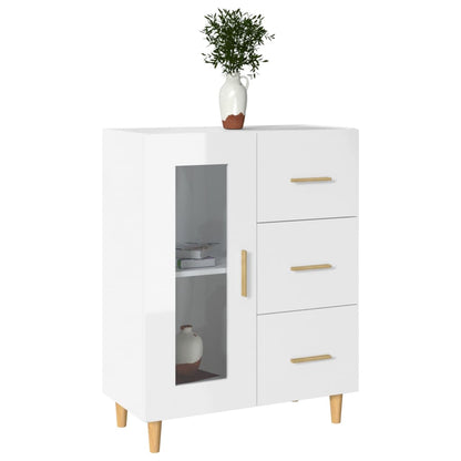 Credenza 69,5x34x90 cm in Legno Multistrato Bianco Lucido