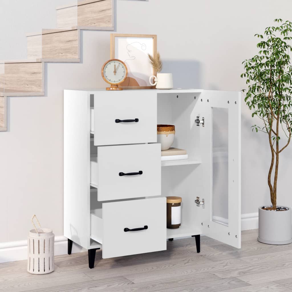 Credenza Bianca 69,5x34x90 cm in Legno Multistrato