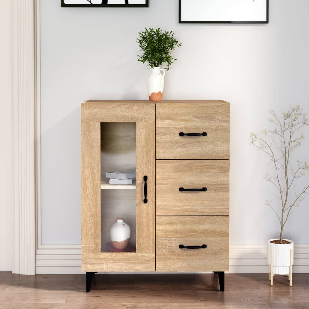 Credenza Rovere Sonoma 69,5x34x90 cm in Legno Multistrato