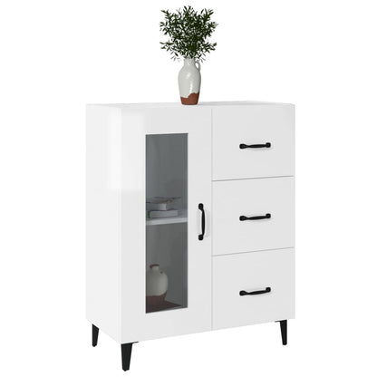 Credenza 69,5x34x90 cm in Legno Multistrato Bianco Lucido