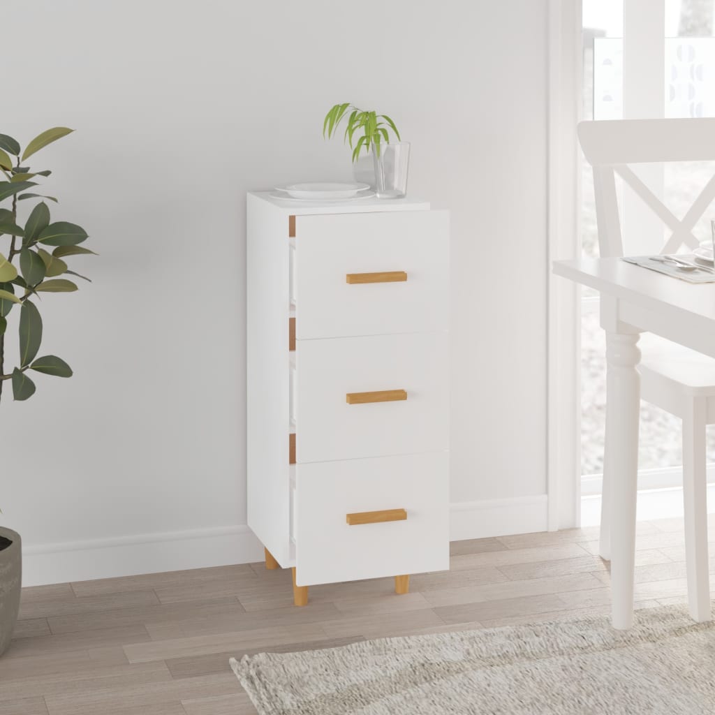 Credenza Bianca 34,5x34x90 cm in Legno Multistrato