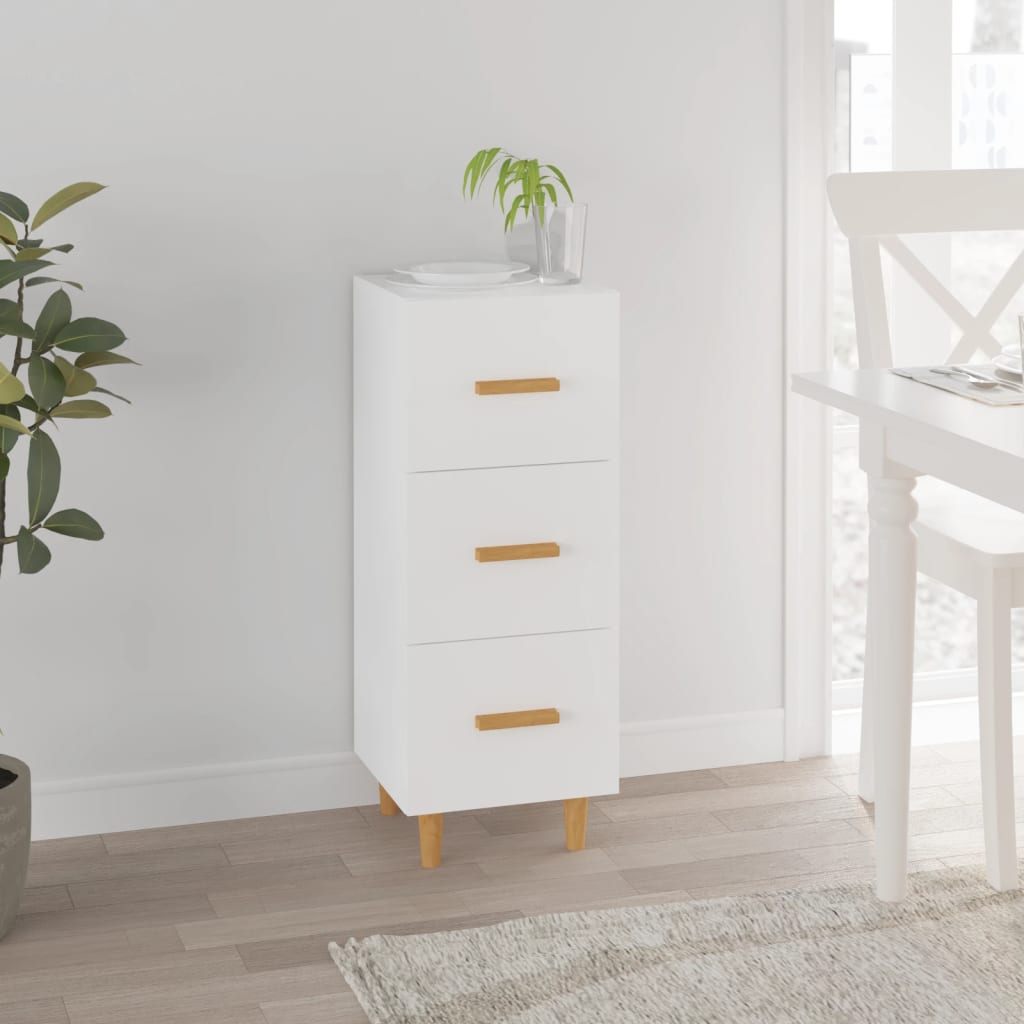 Credenza Bianca 34,5x34x90 cm in Legno Multistrato