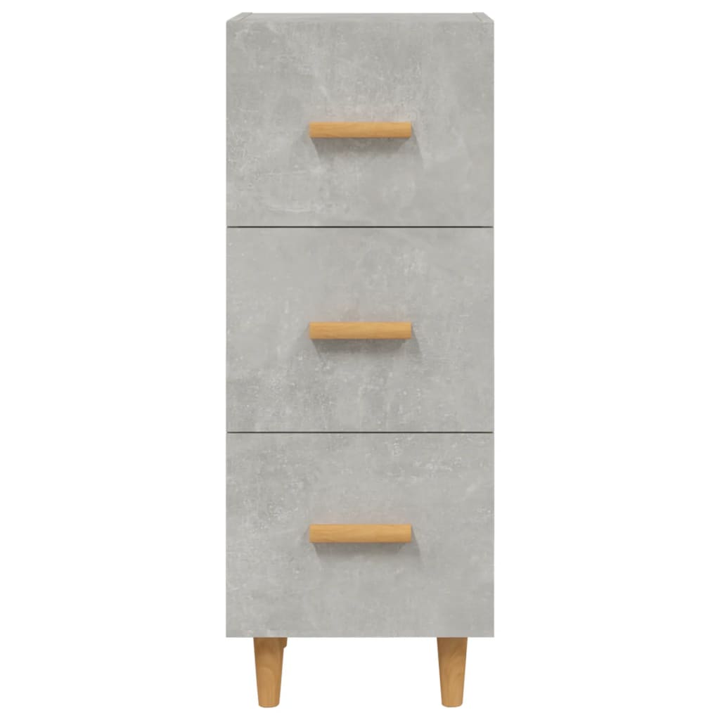 Credenza Grigio Cemento 34,5x34x90 cm in Legno Multistrato