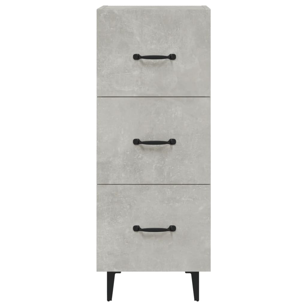 Credenza Grigio Cemento 34,5x34x90 cm in Legno Multistrato
