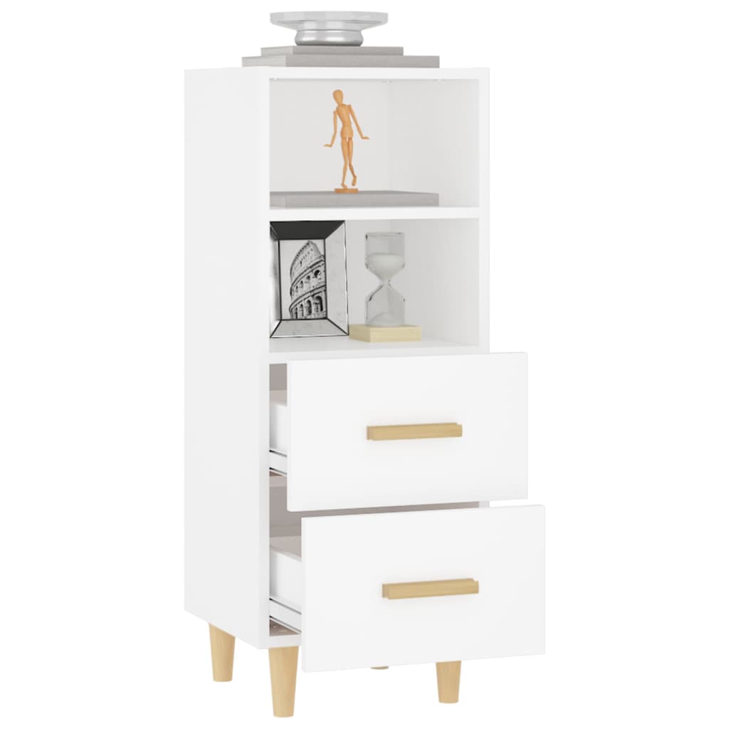 Credenza Bianca 34,5x34x90 cm in Legno Multistrato