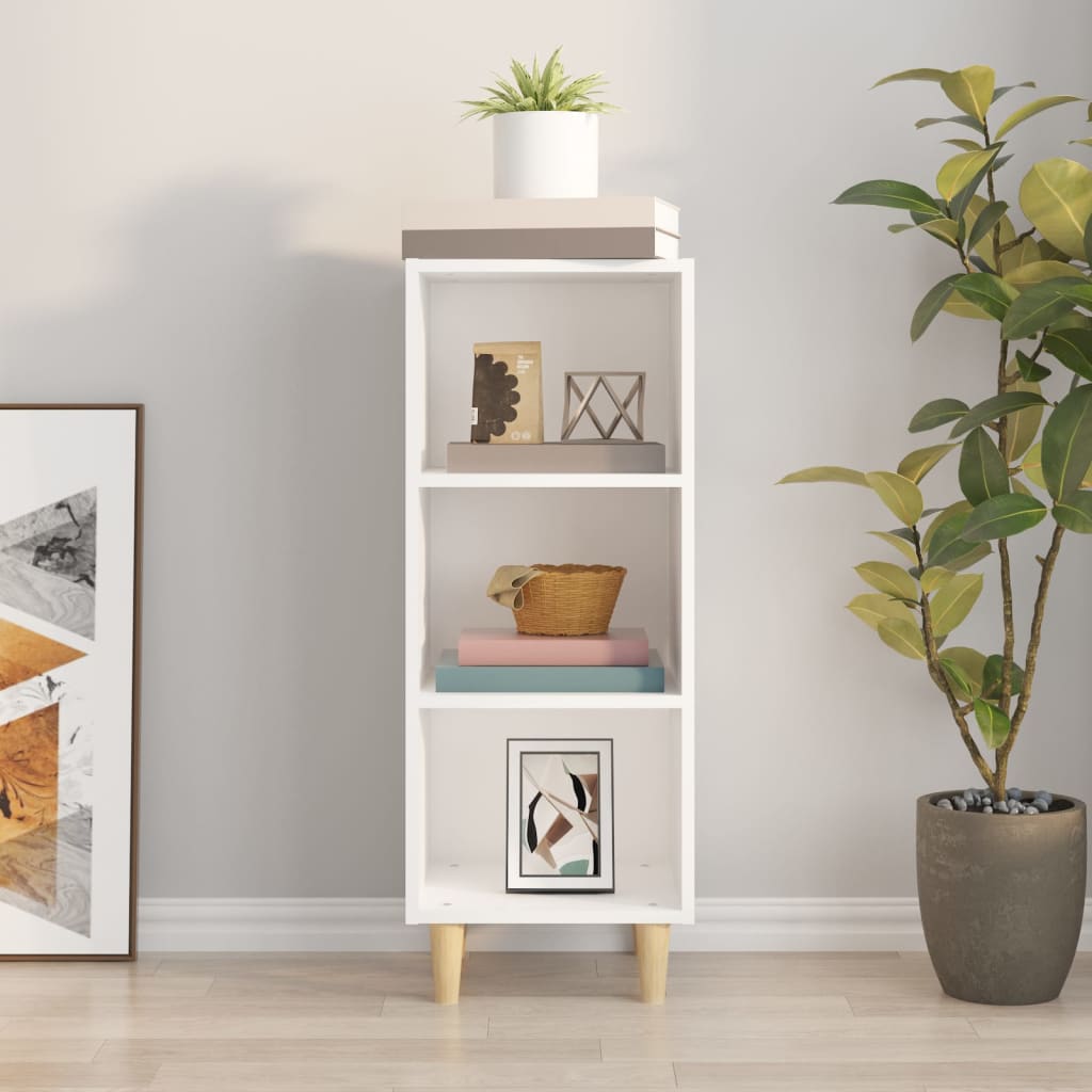 Credenza Bianca 34,5x32,5x90 cm in Legno Multistrato