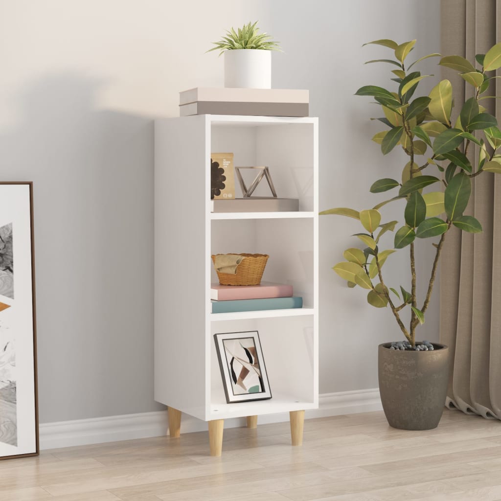 Credenza 34,5x34x90 cm in Legno Multistrato Bianco Lucido