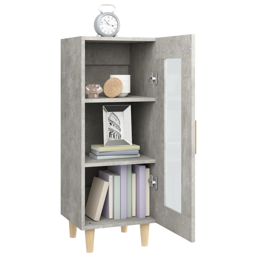 Credenza Grigio Cemento 34,5x34x90 cm in Legno Multistrato