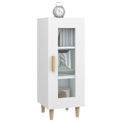 Credenza Bianco Lucido 34,5x34x90 cm in Legno Multistrato