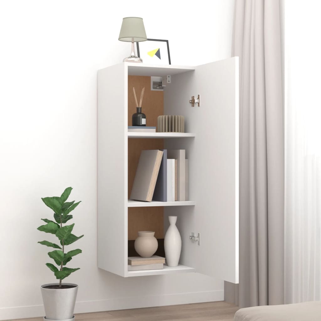 Armadietto a Muro Bianco 34,5x34x90 cm in Legno Multistrato