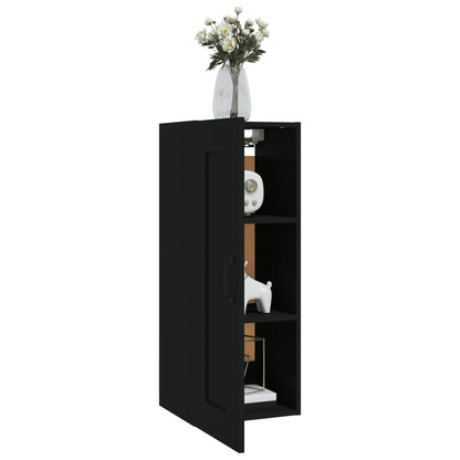Armadietto a Muro Nero 35x34x90 cm in Legno Multistrato