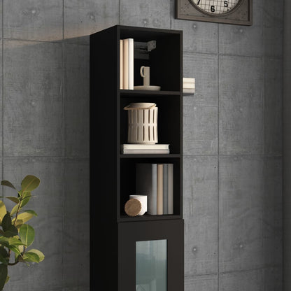 Mobile Pensile Nero 34,5x32,5x90 cm in Legno Multistrato