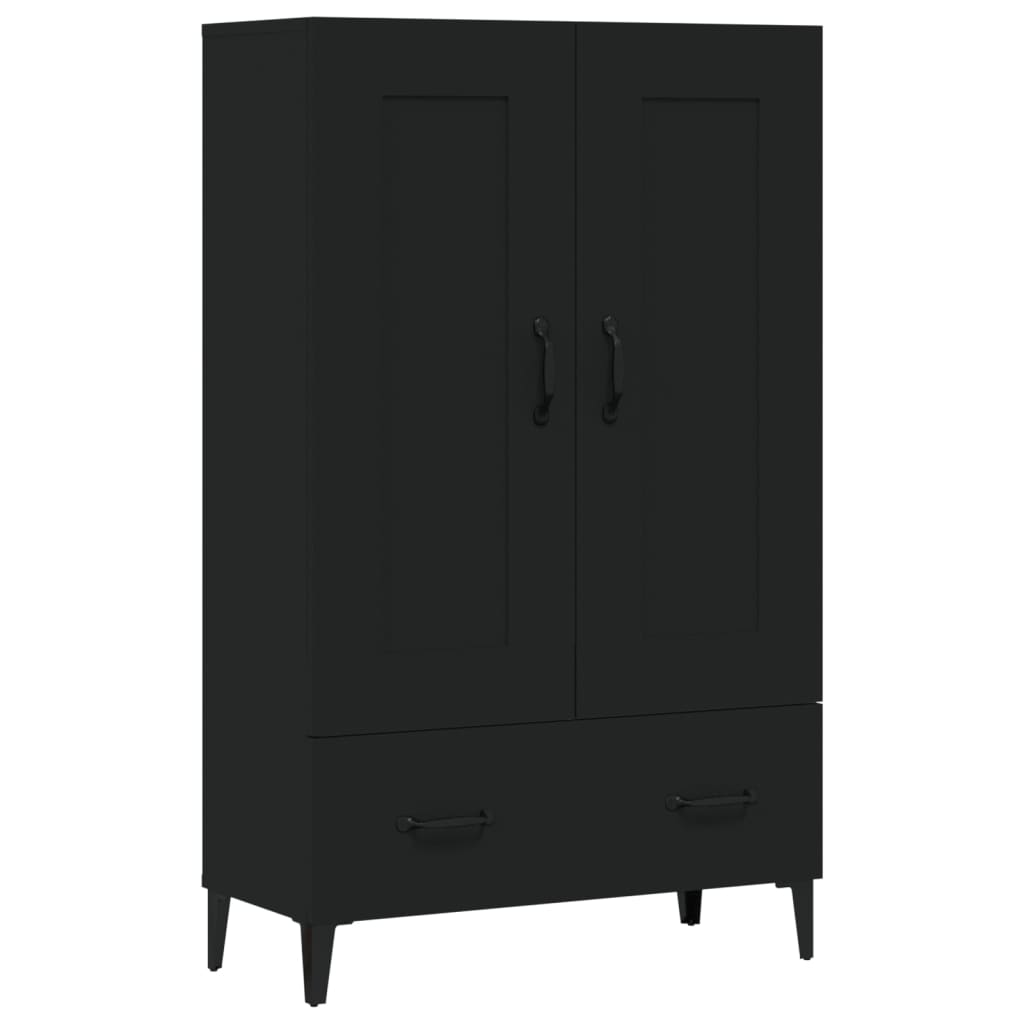 Credenza Nera 70x31x115 cm in Legno Multistrato