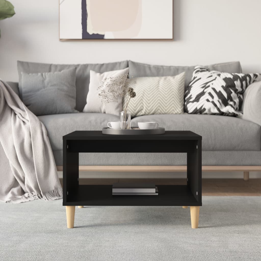 Tavolino da Salotto Nero 60x50x40 cm in Legno Multistrato