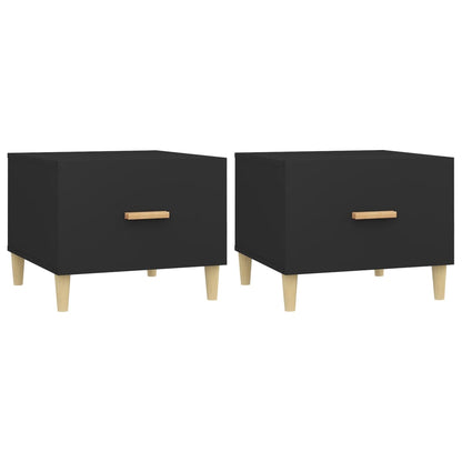 Tavolini da Salotto 2 pz Neri 50x50x40 cm in Legno Multistrato