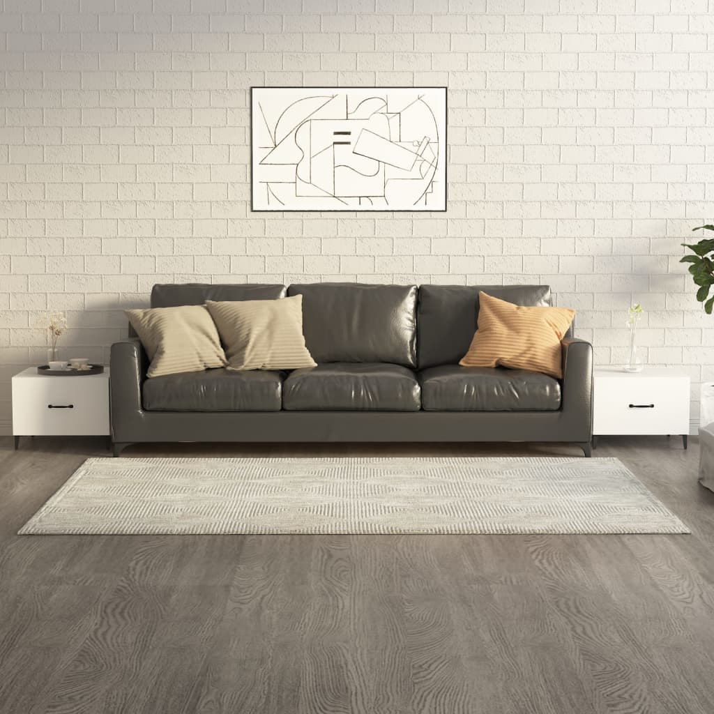 Tavolini da Salotto Gambe in Metallo 2 pz Bianchi 50x50x40 cm