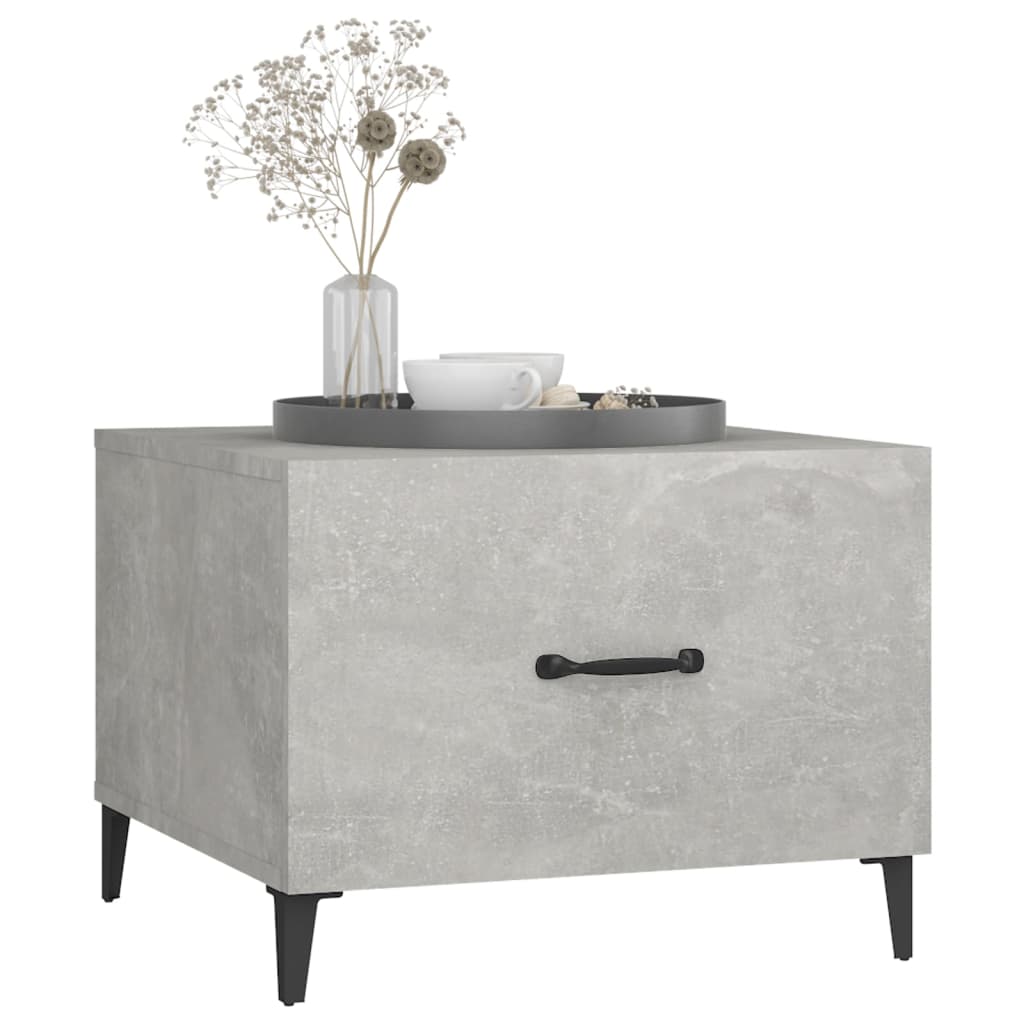 Tavolini Salotto Gambe in Metallo 2pz Grigio Cemento 50x50x40cm