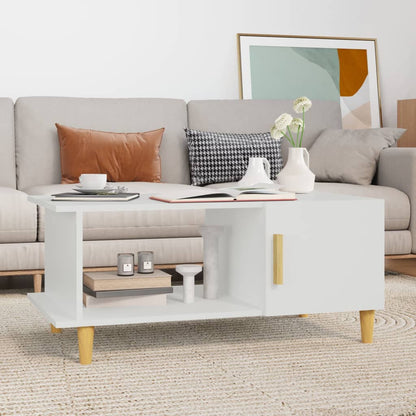 Tavolino da Salotto Bianco 90x50x40 cm in Legno Multistrato